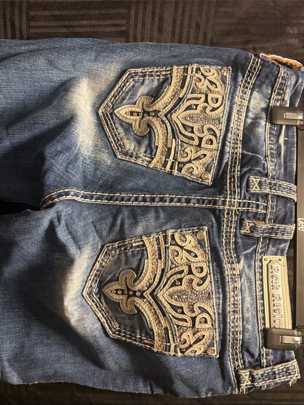 Rock Revival Women's Distressed Medium Blue Skinny Jeans - Picture 2 of 7